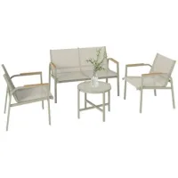 Conjunto De Jardín, Sofá De 2 Plazas Y 2 Sillones, Verde - Sweiko