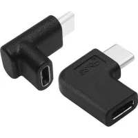 Usb C Angle Adapter [2 Pack] 90 Degree Usb C Type C Male To Female Adapter Right Left Up Down Angled Usb-c Usb 3.1 Type-c Extension For Laptop & Tabl