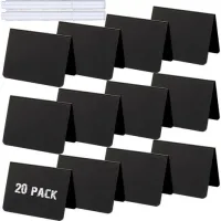 20 Pieces Mini Chalkboard Signs A-shaped Chalkboard Tables Buffet Tags Pvc Gift