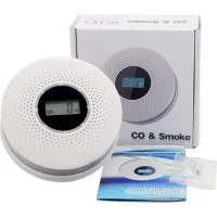 Détecteur De Fumée,détecteur Combiné De Fumée Et De Monoxyde De Carbone, Alarme Composite Avec Avertissement Sonore Et Affichage Numérique Alimenté Par Batterie