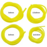 4 Pieces Petrol Hoses Length 1.5m Universal Fuel Line Hose Garden Tools Transparent Yellow For Blower Trimmer Chainsaw Lawn Mower Accessories