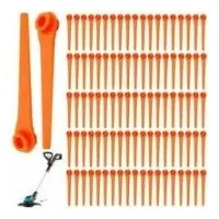 Lot De 100 Lames De Rechange En Plastique Pour Coupe-bordures Gardena 9823 9825 9820 9821 Lames Débroussailleuse 70mm,accessoire Pour Coupe-bordure