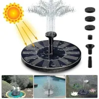 Fontaine Solaire, Pompe Solaire Pour Bassin De 1,4 W Avec 4 Effets Pompe À Eau Solaire D'Une Hauteur Maximale De 70 Cm Pompe De Fontaine Flottante Solaire