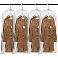 Sacs De Rangement Sous Vide Suspendus Pour Vêtements, 4 Paquets (90x67x38 Cm), Housse Sous Vide Pour Costumes, Manteaux, Vestes, Organisateur De Placard Sacs À Suspendre