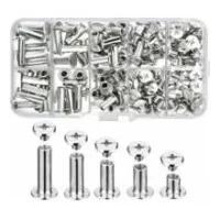 Lot De 80 Vis De Reliure En Métal Chicago Pour Bricolage, Décoration, Réparation De Reliures, Artisanat (argent)