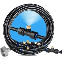 Brumisateur Extérieur 18m – 20 Buses De Brumisation + 6 Buses De Rechange – Laiton Galvanisé – Installation Facile Pour Terrasse Et Jardin - 1adaptateur