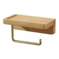 Devidoir Porte Papier Toilette Double Installation Bois Massif Hêtre Dérouleur Support Papier Wc Mural Auto-adhésif Coins Arrondis Porte Rouleau De Papier Décor Pour La Salle De Bain Cuisine(hêtre)
