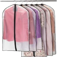 Housses À Vêtements Zippées , Lot De 6, Anti-poussière Et Anti-mites, Peva Translucide, Imperméables Et Respirantes, 60 X 140 Cm, Noires