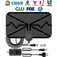 Antenne Tv Numérique D'Intérieur 4k, Portée De 3 600 Miles, Amplificateur Intégré, Antenne Intelligente Hdtv, Compatible Avec Tous Les Téléviseurs