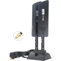 Routeur 5g Cpe Pro Double Antenne 42 Dbi, Amplificateur Double Bande 5g, Extension Externe, Double Antenne Magnétique (ts9 Noir)