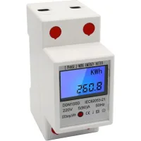 Single Phase Din-rail Energy Meter 5-80a 220v 50hz Electronic Kwh Meter With Lcd Backlight Digital Display Ddm15sd