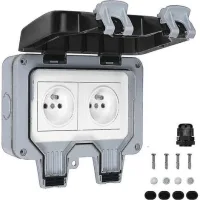Waterproof Socket Double Outdoor Electrical Socket Ip66 Waterproof Wall Socket