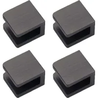 4 Pack Glass Clips, No Drilling Holes On Glass Glass Holder Shelf Bracket Clip Support (for 8mm-10mm Glass, Black)