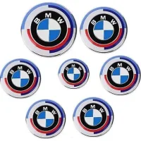 Applicable Au Logo De Voiture Bmw En 7 Pièces, Logo Avant Et Arrière Exclusif Limité Du 50e Anniversaire