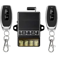 Commutateur De Relais Sans Fil, Commutateur Rf Sans Fil De Relais De 328 Pieds 220v/230v/240v/40a Pour Appareils Ménagers, Pompes, Plafonniers Et Équipements (commutateur À Distance Noir)