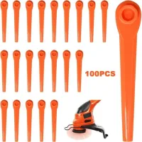 Lames Débroussailleuse 70mm – Lot De 100 Lames Nylon Pa6 – Compatibles Tondeuses Gardena – Coupe Nette Pour Herbe Et Mauvaises Herbes