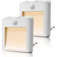 Lot De 2 Veilleuses Led Avec Détecteur De Mouvement – Luminosité Réglable 0-100% – Blanc Chaud/froid – Plug And Play Pour Chambre Bébé, Cuisine, Couloir