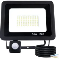 Projecteur Led Extérieur 50w Avec Détecteur De Mouvement – 5000 Lumens – Ip65 Étanche – 72 Led – 6500k Blanc Froid – Angle De Détection 180° - 5000lm