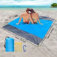 Natte De Plage Ultra-légère 200x210cm – Imperméable, Sèche Rapidement – Tapis Extérieur Pour Camping Et Pique-nique – Inclus 4 Piquets