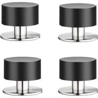 Lot De 4 Butées De Porte En Caoutchouc – Auto-adhésives 3m – Acier Inoxydable Et Caoutchouc – Résistantes À L'Eau – Pour Murs Et Meubles
