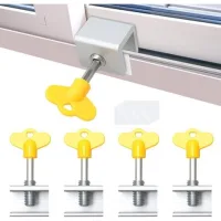 Lot De 4 Serrures Pour Fenêtres Coulissantes – Alliage D'Aluminium Épaissi – Installation Sans Perçage – Sécurité Renforcée Pour Portes Et Fenêtres