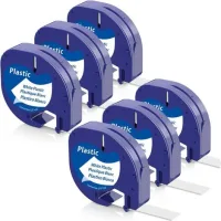 Étiquettes De Remplacement Dymo Letratag Lt 1/2' X 13' – Plastique Noir Sur Blanc – Application Facile Sur Surfaces Variées - S0721660