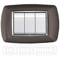 Placa Cubreinterrutor De Aluminio Noche 'mylife' 3 Módulos