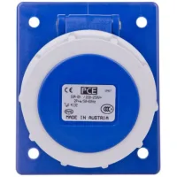 Enchufe De Panel Angular 16a 3p 230v /80x97/ Azul Ip67 4132-6f8