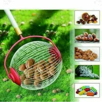 Rodillo Recogedor De Nueces Y Castañas Con Mango Telescópico, Cesta Recolectora - La Máquina Más Pequeña Para Recoger Frutas Como Nueces (rueda Grande)