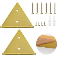 (2 Piezas De Oro) Soporte Triangular Para Estante Flotante, Soporte De Esquina Invisible Para Estante De Pared Con Tornillos