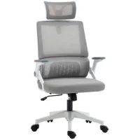 Silla De Oficina - Ergonómica Con Reposacabezas Y Soporte Lumbar - Malla - Gris (58x61x102-119cm)