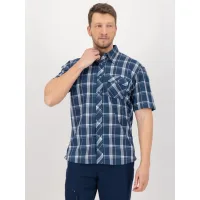 deproc Camisa 'Outdoorhemd Copper Herren Kurzarmhemd kariert große Größen'  azul