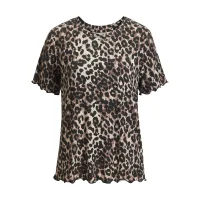 LASCANA Camiseta  ecru / marrón / negro