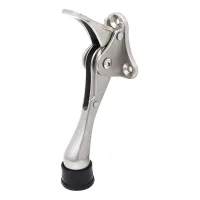 Butée De Porte, Commande Au Pied Mains Libres, 10 Cm, Nickel Satiné