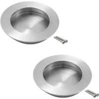 Tiradores Empotrados Para Cajón, Tiradores Planos Para Puerta Corredera, Redondos, Empotrados, 65 Mm