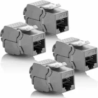 4x Module Cat 6a Jack - Blindé Stp Connecteur Rj45 Installation Snap-in Montage Câble Brut Cat 500mhz 10gbit/s