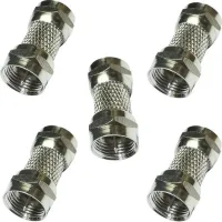 Bravix 5x Connecteur Raccord Coupleur Fiche F Mâle-mâle Coaxial Satellite Antenne Tv Télé