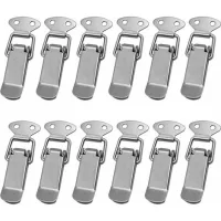 Bravix Attache Capot 12 Pièces Fermeture À Levier Moraillon De Porte, Loquet À Ressort Avec Crochet Tiroir Hardware En Acier Inoxydable Fermoir À Bascule Pour Boîte,cas Sans Serrure
