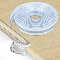 Bravix Silicone Coin De Table Protection Bebe , 6m Pré-adhésif Transparent Protection Meuble Bébé , Protecteur Des Bords Et Angles De Placard Pour Sécurité Bebe Maison (6m×width1.5cm)