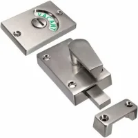 Bravix 1pc Verrou De Porte Avec Indicateur D'Occupation, Pêne Dormant Vide/engagé Pour Salle De Bain Wc Toilettes Publiques (nickel Satiné)