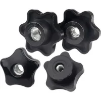 Bravix Lot De 10 Boutons De Serrage En Forme D'Étoile En Plastique Noir Femelle Filetage M6