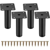 Bravix 4 Pièces Pieds De Meuble, 8 Cm/3,15 Pouces Pieds De Meubles Réglables, Pieds De Support En Fixation En Métal Pour Meubles/table/chaise/bureau/cuisine/armoire/canapé