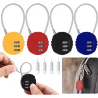 4 Pièces Cadenas À Combinaison, Petit Cadenas À Code Cable, Cadenas De Sécurité À Combinaison À 3 Chiffres Réinitialisables Pour Valise Sac De Voyage Casier, Avec 4 X Codeurs