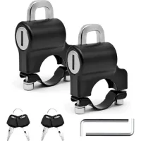 2 Pcs Antivol De Casque Universel Avec Clés, Alliage D'Aluminium Verrouillage De Casque, Antivol Casque Moto, Pour Moto, Vélo, Scooter (22-28 Mm)