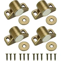 Bravix 4pcs Aimant Pour Porte Placard Loquet De Porte Magnétique Fermeture De Porte Aimantée Avec 12 Vis Fermeture Magnétique Placard Pour Meuble, Armoire, Cabinet