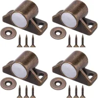 Bravix 4 Pièces Loquets De Porte Magnétiques Aimants De Porte D'Armoire Avec Vis En Acier Inoxydable Pour Ferme Armoire De Cuisine Fermeture De Porte Coulissante (bronze)