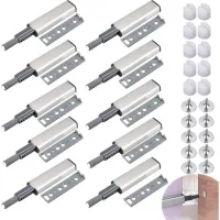 Bravix 10 Pcs Push To Open Aimant Poussoir Porte Placard Loquet Magnetique,tampon Amortisseur,ouvre Et Ferme Avec Pression Pour La Porte De L'Armoire,tiroir,meuble Et Placard