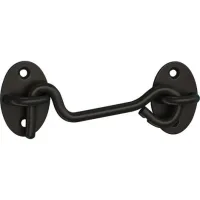 Bravix 2 Pièces Crochet De Cabine Oeil Porte Loquet En Acier Inoxydable - Noir