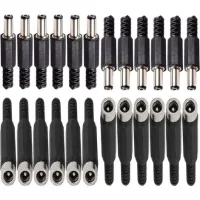 Bravix 12 Pcs Connecteurs Dc Montage Panneau Prise 2,1mm X 5,5 Mm/2,5mm X 5,5 Mm,12 Prise Connecteur Femelle 5,5 Mm X 2,5 Mm /2,1mm X 5,5 Mm
