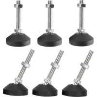 Bravix Paquet De 6 Pieds Réglables Universels En Silicone D40 M8 50 M8 Base Pivotante Articulé En Nylon Filetée Patins De Glissement Pieds De Table